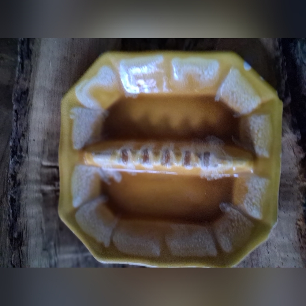Vintage Yellow Ceramic Ashtray